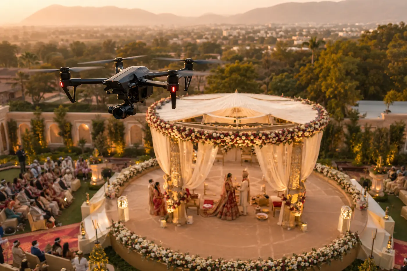 Drone wedding coverage
